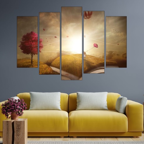 Абстракция дете и книга - картина пано за стена - 3