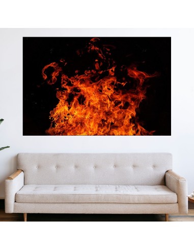 Огън в близък план - картина пано за стена - 1