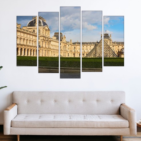 Лувъра в Париж - картина пано за стена - 3