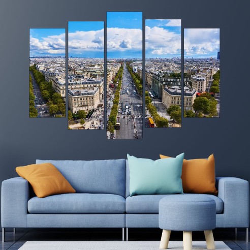 Шан-з-Елизе в Париж - картина пано за стена - 3
