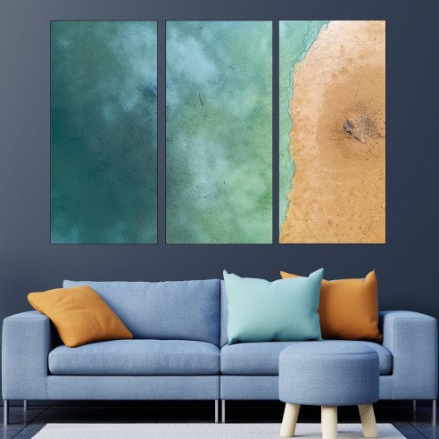 Плаж и море отгоре - картина пано за стена - 2