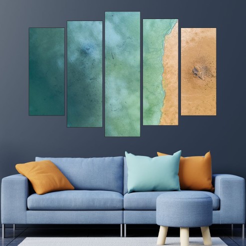 Плаж и море отгоре - картина пано за стена - 3