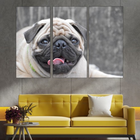 Потрет на куче мопс - картина пано за стена - 2