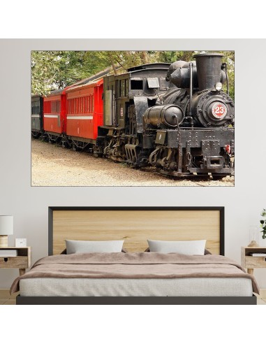Стар влак с парен локомотив - картина пано за стена - 1