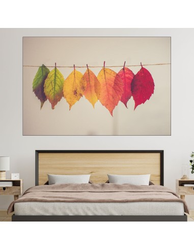 Есенни листа на въже - картина пано за стена - 1