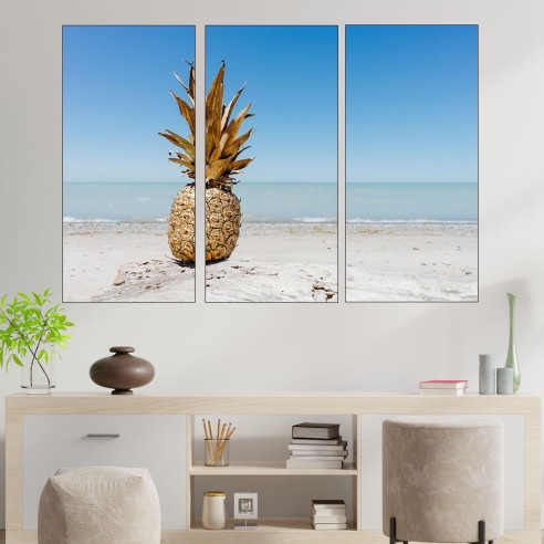Ананас на пясъка - картина пано за стена - 2