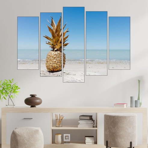Ананас на пясъка - картина пано за стена - 3