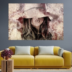 Момиче с шапка - картина пано за стена - 1