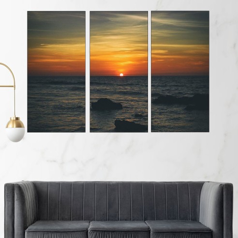 Зелез над океански скали - картина пано за стена - 2