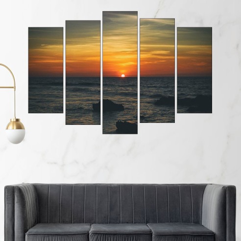 Зелез над океански скали - картина пано за стена - 3