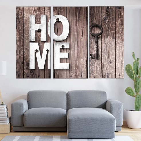 Декорация HOME с ключ - картина пано за стена - 2