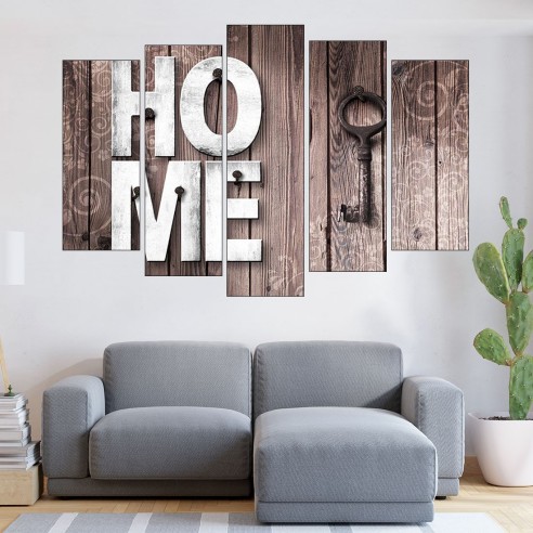 Декорация HOME с ключ - картина пано за стена - 3