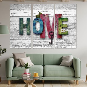 Декорация HOME на бял фон - картина пано за стена - 1 2