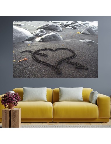Сърце в пясъка - картина пано за стена - 1