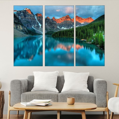 Езерото Луис в Канада - картина пано за стена - 1