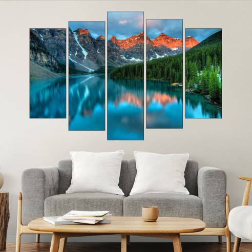 Езерото Луис в Канада - картина пано за стена - 3