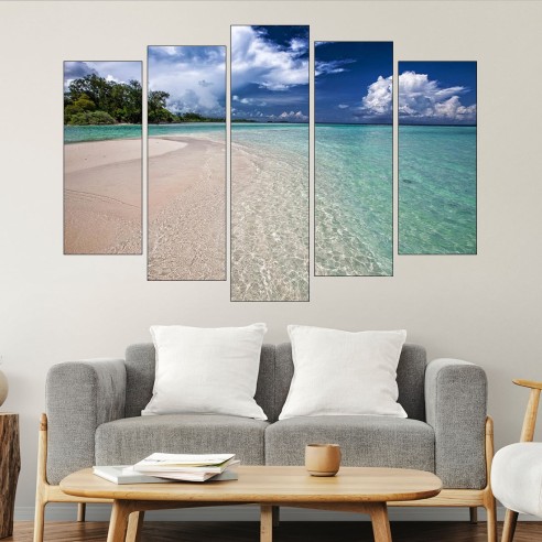 Тюркоазен плаж - картина пано за стена - 3