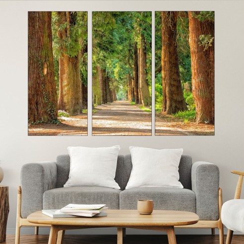 Път сред вековни дървета - картина пано за стена - 2