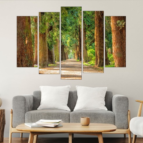 Път сред вековни дървета - картина пано за стена - 3