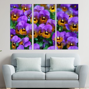 Лилави теменужки - картина пано за стена - 1 2