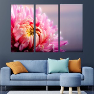 Розова хризантема - картина пано за стена - 1 2
