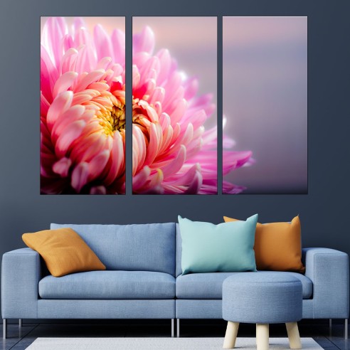 Розова хризантема - картина пано за стена - 2