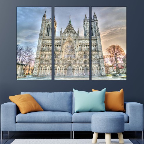 Катедрала в Тронхайм - картина пано за стена - 2