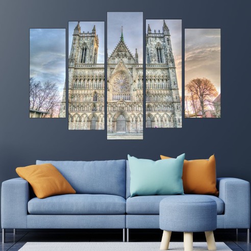 Катедрала в Тронхайм - картина пано за стена - 3