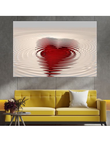 Силует на сърце във водата - картина пано за стена - 2