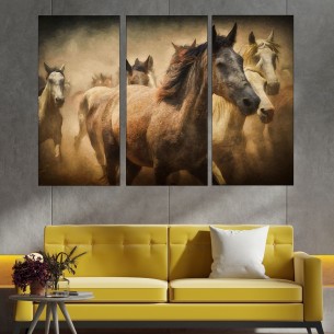 Коне живопис - картина пано за стена - 1 2