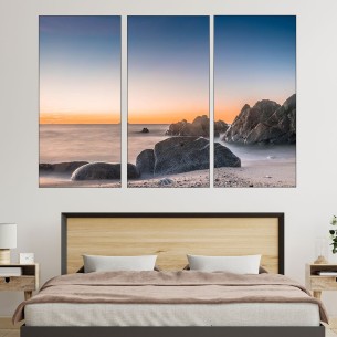 Плаж с изглед към Стромболи - картина пано за стена - 1 2