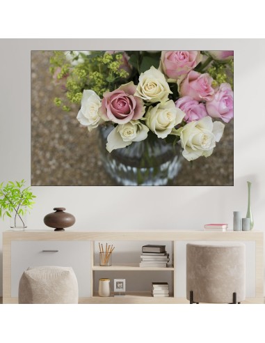Букет от рози във ваза - картина пано за стена - 1