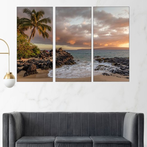 Самотен плаж - картина пано за стена - 2