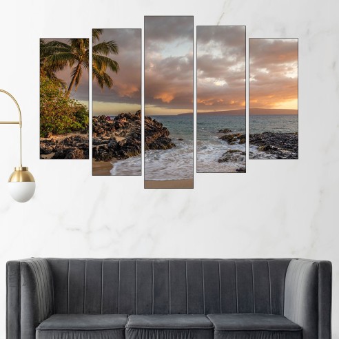 Самотен плаж - картина пано за стена - 3