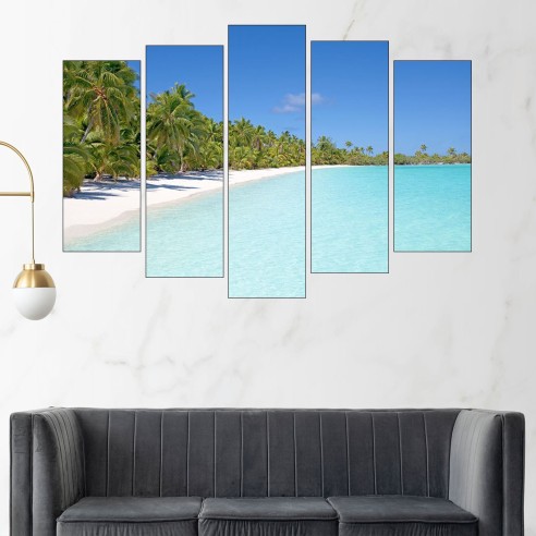 Плаж на тропически остров - картина пано за стена - 3