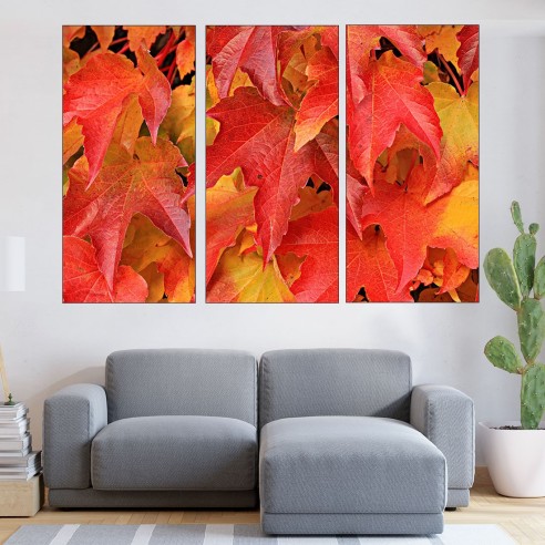 Лозови есенни листа - картина пано за стена - 2
