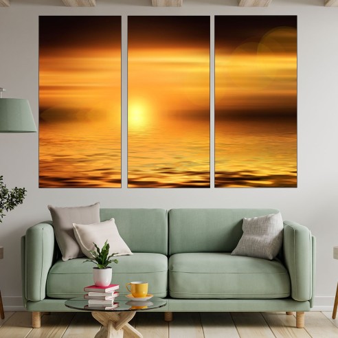 Залез над спокойни води - картина пано за стена - 2