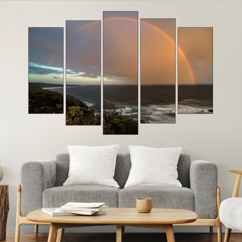 Дъга над океана - картина пано за стена - 3