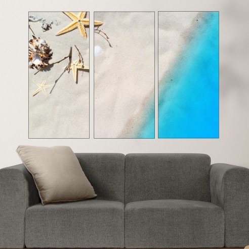 Морска звезда в пясъка - картина пано за стена - 2