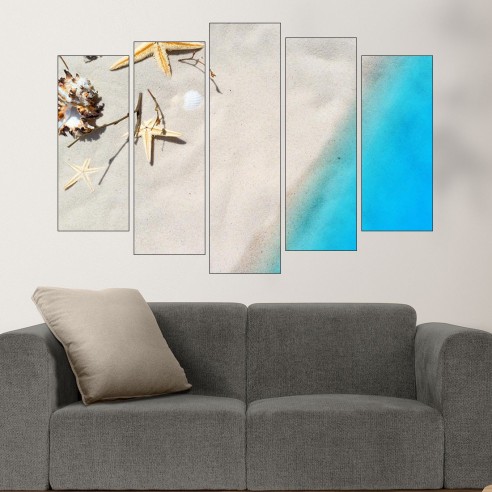 Морска звезда в пясъка - картина пано за стена - 3