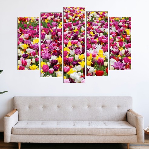 Поле с лалета в Холандия - картина пано за стена - 3