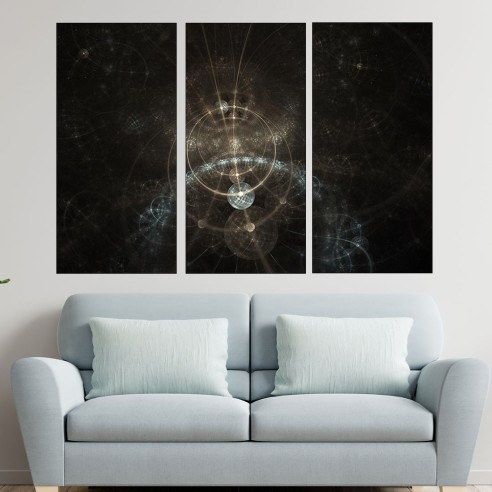 Абстракция - фрактали - планети - картина пано за стена - 2