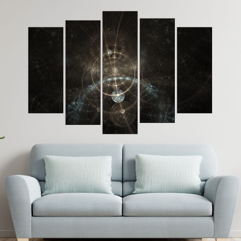 Абстракция - фрактали - планети - картина пано за стена - 3