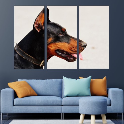 Портрет на доберман - картина пано за стена - 1