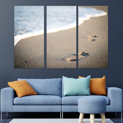 Стъпки в пясъка - картина пано за стена - 2