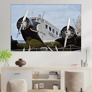 Реставриран стар самолет - картина пано за стена - 1