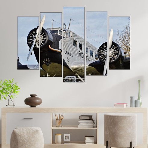 Реставриран стар самолет - картина пано за стена - 3