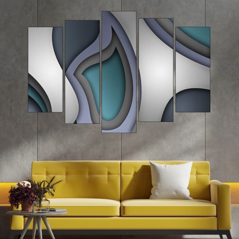 Абстрактен фон в лилаво и синьо - картина пано за стена - 3