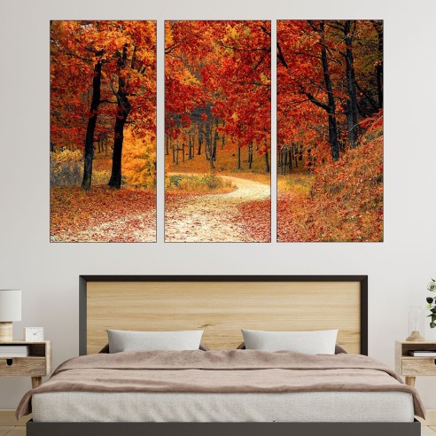 Живописна пътека в гората - картина пано за стена - 2