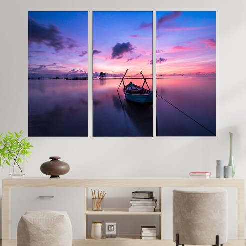 Изгрев над езерото - картина пано за стена - 2